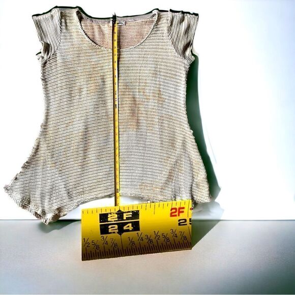 Dress Barn l Short sleeve blouse/top l Soft Stretch l Green/Tan l Scoop neck l L - Picture 4 of 11